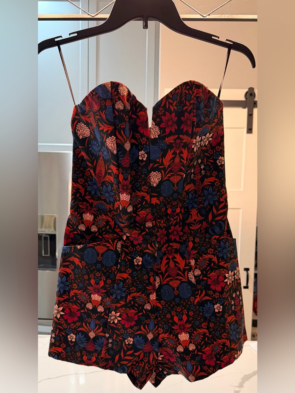 H&M Conscious strapless floral print romper